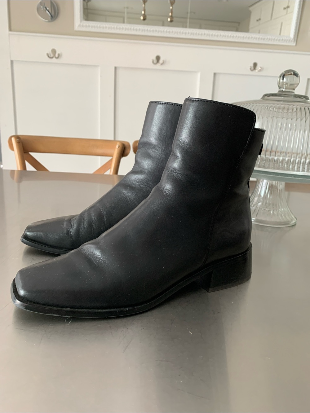 Sam Edelman Thatcher Boots Black Leather Beatles Boots Size 8.5